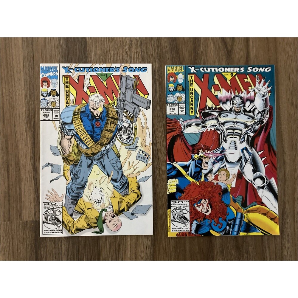 Uncanny X-Men: No. 294 & 296 with Trading Cards •  Marvel Comics (1992-93)